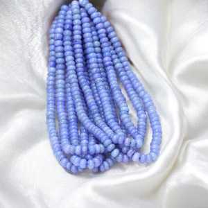 Venta al por mayor, suministro a granel de cuentas Rondelle lisas de ópalo azul Natural, cuentas de piedras preciosas sueltas de 7mm y 10mm para la fabricación de joyas India - Product Image 2