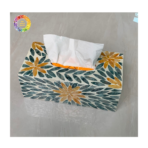 Handmade Wooden <b>Tissue</b> <b>Box</b> with Mother <b>of</b> Pearl Inlay for Luxury Home Decor and Gift Collection - Product Image 3