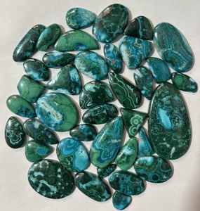 Cabujón de malaquita de crisocola Natural de grado AAA +, piedra suelta de alta calidad para fabricación de joyas personalizadas, precio de colgante al por mayor - Product Image 1