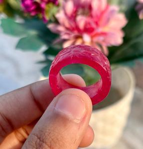 Rubis cristal pierre précieuse sculpté à la main bande Style élégant anneau rubis cristal bijoux déclaration anneau - Product Image 2