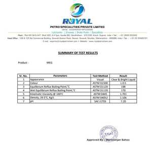 MEG (โมโนเอทิลีนไกลคอล) ประเภทผลิตภัณฑ์อีเทอร์แอลกอฮอล์ & ไฮดรอกซีเบนซีนและอีเธอร์ - Product Image 1