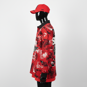 Maillot de rugby pour homme, tissu en polyester et élasthanne de haute qualité, 260 GSM, rouge et noir, impression intégrale, logo personnalisé, évacuation de l'humidité - Product Image 3