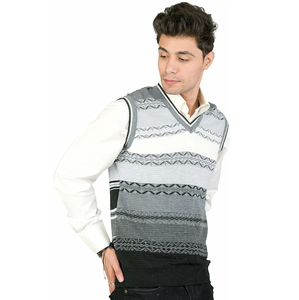 Pull en laine 100% pour homme, nouveau modèle, col en V, coupe ajustée, chaud et respirant, pour l'hiver - Product Image 3