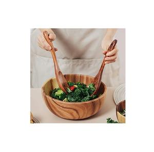 Ensaladera de madera de acacia familiar de alta calidad, cuenco de madera con uso hecho a mano para tamaños personalizados, producto en oferta - Product Image 5