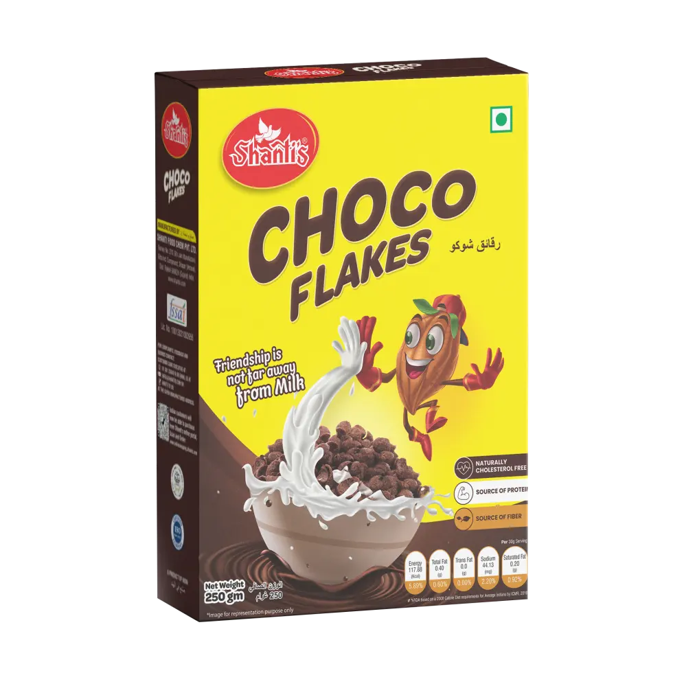 Hochwertiges Choco Flakes Müsli zum Frühstück Coco Flakes Cocoa Flakes Private Label Müsli Frühstücks flocken Kinder Frühstück beliebig