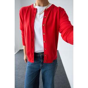 <b>Red</b> Knit <b>Cardigan</b> - Product Image 1