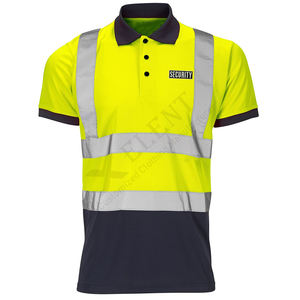 100% poliéster Hi Vis Security Polo camisetas reflectantes seguridad trabajo construcción camisas Unisex guardia uniforme personal de seguridad - Product Image 4