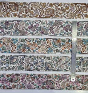 Hoja hecha a medida bordada en piedra trabajada en tres formas de color en diseños étnicos para diversos fines en diferentes tamaños - Product Image 6