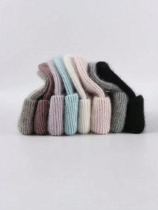 Opulento, venta al por mayor, gorros de otoño e invierno para hombres y mujeres, gorro de tela de lana con puños de punto exquisitamente cálido para hombres - Product Image 4