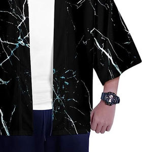 เสื้อกิโมโนของผู้ชายเสื้อกิโมโนแขนสั้นพิมพ์ซับลิเมชันกันรอยยับสำหรับฤดูใบไม้ผลิฤดูร้อน - Product Image 3