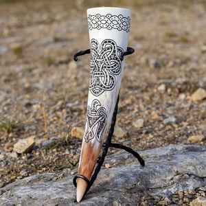 Support pour corne de boisson écologique sculpté animal Viking MN Exports coffret cadeau - Product Image 1