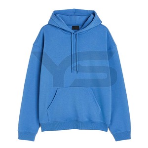 Sudadera con capucha de gran tamaño de lana de algodón de alta calidad para hombres, logotipo 3D bordado grueso, Sudadera con capucha en blanco lisa de invierno personalizable - Product Image 1