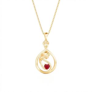 Collier personnalisé Jeulia en or rose pour jeune maman avec pierre de naissance en forme de cœur et accent diamant - Product Image 6