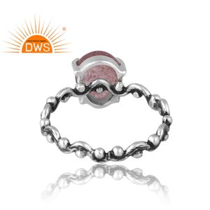 Meilleure vente 925 argent Sterling naturel fraise Quartz bague en pierres précieuses fabricant de bijoux personnalisés - Product Image 2