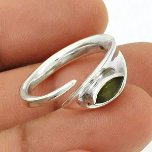 Anillos de compromiso para mujer, joyería fina, Plata de Ley 925, piedra preciosa de peridoto verde Natural, anillo bohemio elegante, proveedores a granel - Product Image 1