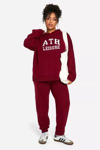 ชุดวอร์ม2ชิ้นผ้าคอตตอนออร์แกนิกสำหรับผู้หญิงชุดวอร์มปักลายแบบสวมหัวขนาดใหญ่พิเศษสั่ง100% - Product Image 2