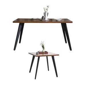Лидер продаж, Заводская дешевая цена, деревянный металлический обеденный стол, современная мебель для столовой с деревянным дизайном