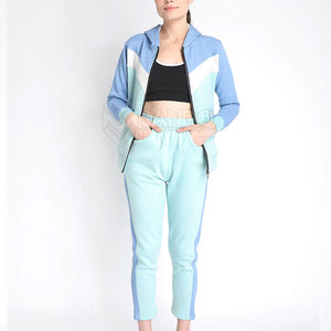 Ensemble de jogging décontracté pour femme en coton 100% de haute qualité, à col montant, séchage rapide et respirant, idéal pour l'hiver - Product Image 5