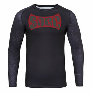 Logo personnalisé Jiu Jitsu Rash Guard Bjj MMA Anti-UV Surf Musculation Rashguard pour Hommes T Shirt - Product Image 4