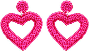 Boucles d'oreilles classiques brodées de perles de rocaille multicolores faites à la main pour femmes filles bijoux de mode indiens - Product Image 3