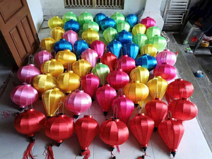 Best Seller Vietnam Silk Lanterns Handmade Bamboo <b>Frame</b> Balloon Shape Festive Hanging Lanterns for Hotel Decor - Macy - Product Image 3