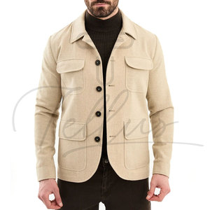Abrigo Cortavientos de Lana Personalizado de Alta Calidad para Hombre, Cierre de un Solo Botón, Tejido Transpirable y Ecológico, Ribete de Piel - Product Image 4