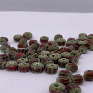 Perles de verre Chevron vert et rouge vintage pour bijoux et artisanat bricolage lot de gros en vrac pour colliers bracelets et cristal au chalumeau - Product Image 4