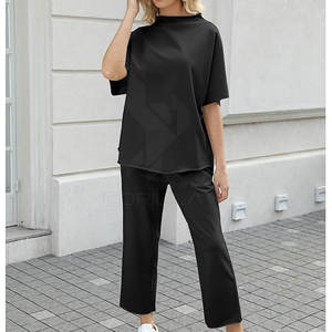 Elegante mujer verano chándal Top algodón Mujer verano chándal suave estiramiento - Product Image 5