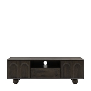 Unidad de Tv de madera de mango con pies de bola Arco Caspio Casa Caoba Suar Madera Sala de estar Minimalista Simple Buffet Cabbinet 1910116 - Product Image 1