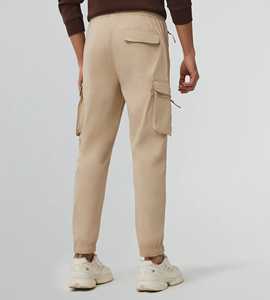 Custom Logo Men's Brown Quick Dry Washed <b>Joggers</b> For Men Breathable Men's Trouser With Flap Leg With <b>Zips</b> & Back <b>Pocket</b> - Product Image 2