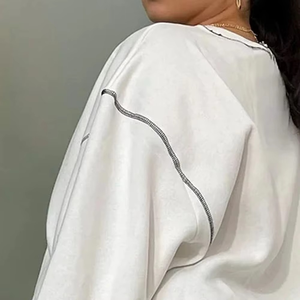 La última sudadera de gran tamaño con logotipo personalizado para mujer, sudadera básica para mujer, sudaderas con capucha con hombros caídos para mujer, cómoda - Product Image 6