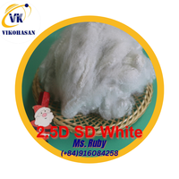 Fibre de polyester en copeaux 2.5D SD, blanche unie, recyclable, 100% fibre, pour filage de béton, ignifuge, GRS OEKO-TEX ISP