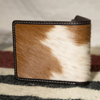 Dompet Pria Kulit Sapi Asli dengan Ritsleting, Desain Kustom OEM, Modis, Harga Terjangkau