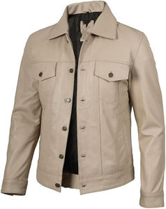 High Quality Breathable Solid Knitted Leather <b>Shirt</b> with Customized Logo High Street Style Casual <b>Shirts</b> for <b>Men</b> - Product Image 2