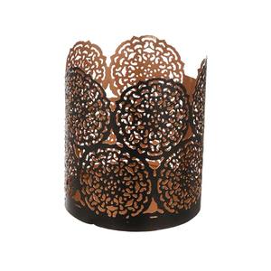 Elegant Floral Metal Cut Iron Cylindrical Handmade Votive <b>Lanterns</b> <b>Candle</b> Holders Stylish Home Christmas Wedding Events - Product Image 4