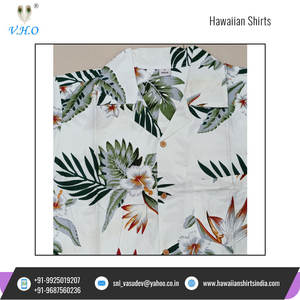 Chemises de plage à imprimé feuilles pour hommes, taille personnalisée en vrac chemises hawaïennes pour hommes de l'inde - Product Image 3