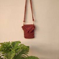 2024 sac à main en macramé tendance chaud en rouille harmonieux macramé femmes sac à bandoulière avec coton