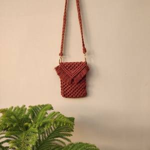 2024 Hot Trendsetting Macrame Bolso en óxido Harmonious Macrame Mujeres Bolso de hombro con algodón - Product Image 2