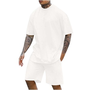 Ensembles d'été pour hommes : T-shirts à manches courtes et shorts respirants – Tenue décontractée 100 % coton pour homme – Nouveauté 2027 - Product Image 5