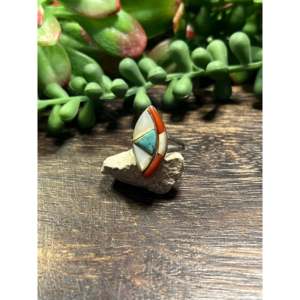 Bague vintage en argent sterling avec turquoise et opale Navajo, taille 5.5, bijoux bohèmes en pierres précieuses - Product Image 1