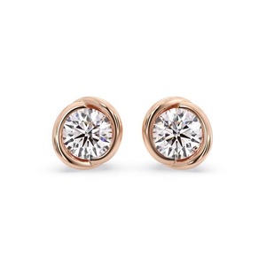 Boucles d'oreilles délicates à clous en diamant rond de 0,30 ct, diamant de laboratoire en platine, pour usage quotidien, cadeau - Product Image 1