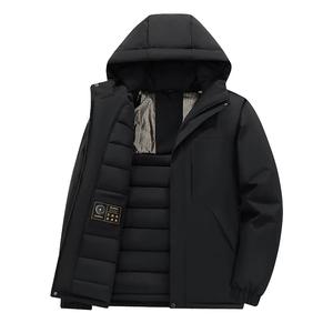 Vêtement de sport décontracté pour homme en gros, coupe-vent, veste de moto, fermeture éclair enduite, col montant fin, style business, hiver, lettre - Product Image 5