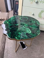 Table basse moderne portable en résine époxy ultra transparente de haute qualité, éco-responsable, avec structure en acier, revêtement 3D pour mobilier de maison