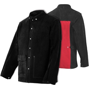 Chaqueta larga de piel de vaca antillama duradera, ropa de soldadura transpirable, traje para trabajadores, delantal de soldadura de cuero genuino para soldador - Product Image 3