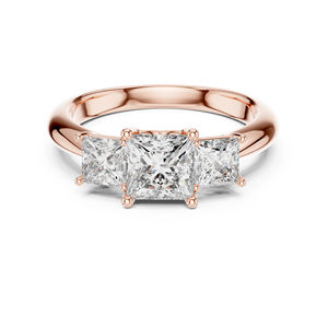 Anillo de Diamante Cultivado en Laboratorio con Corte Princesa en Oro Amarillo de 14K |   Ropa Elegante para Oficina |   Diamante Cultivado Nuevo - Product Image 2