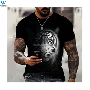 Camiseta de Manga Corta para Hombre, Talla Grande, de Algodón/Poliéster Transpirable y Antipilling, de Alta Calidad, con Logotipo Personalizado, Impresión Rápida - Product Image 4