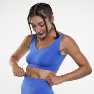 Venta caliente Tallas grandes Alto para Impact Crop Sujetador deportivo Un hombro Logotipo personalizado Ajustable A prueba de golpes Gimnasio Sin espalda Sin costuras - Product Image 3