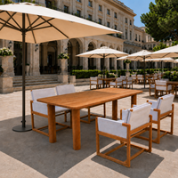 Juego de Comedor de Teca para Exteriores para Hoteles y Restaurantes, Sillones de Tela Impermeable para Exteriores, Muebles Personalizados OEM