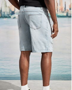 กางเกงยีนส์ขาดๆสไตล์เกาหลีสำหรับผู้ชาย, กางเกงยีนส์ขาตรงเอวสูง100% ผ้าฝ้ายแนวสตรีทหล่อ - Product Image 5