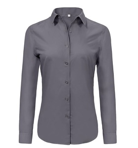 Camisas de vestir con logotipo bordado personalizado para mujer, camisa con botones de manga larga de secado rápido, ropa informal de moda para mujer - Product Image 5